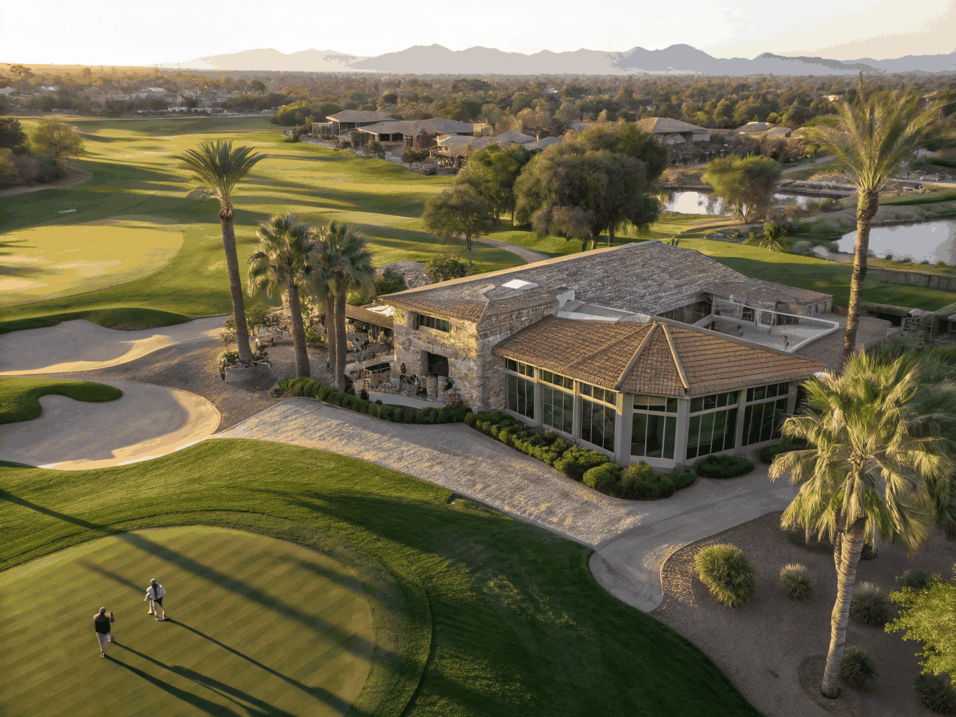 Aerial view of a private golf club